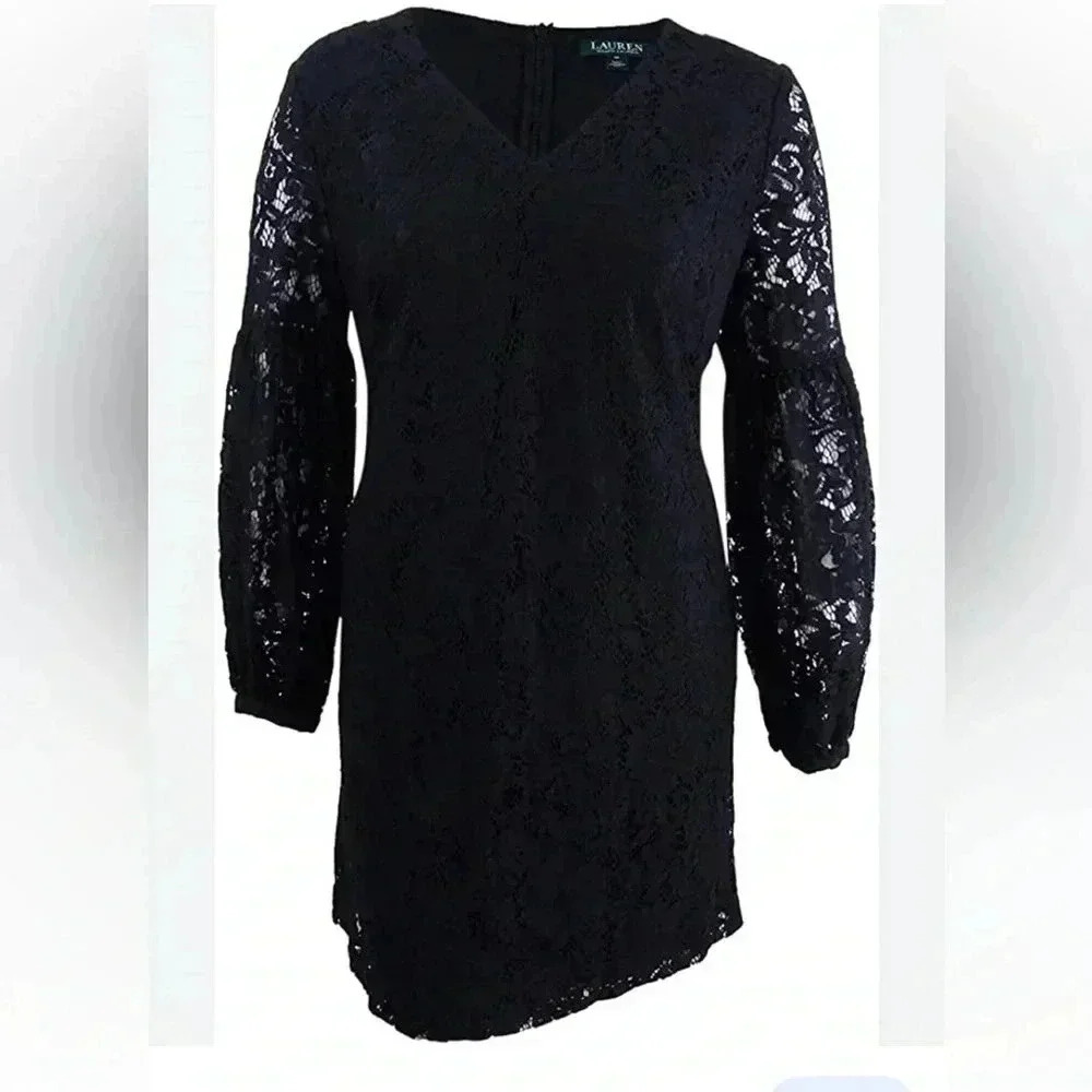 Lauren‎ Ralph Lauren black  Lace dress Sz 12